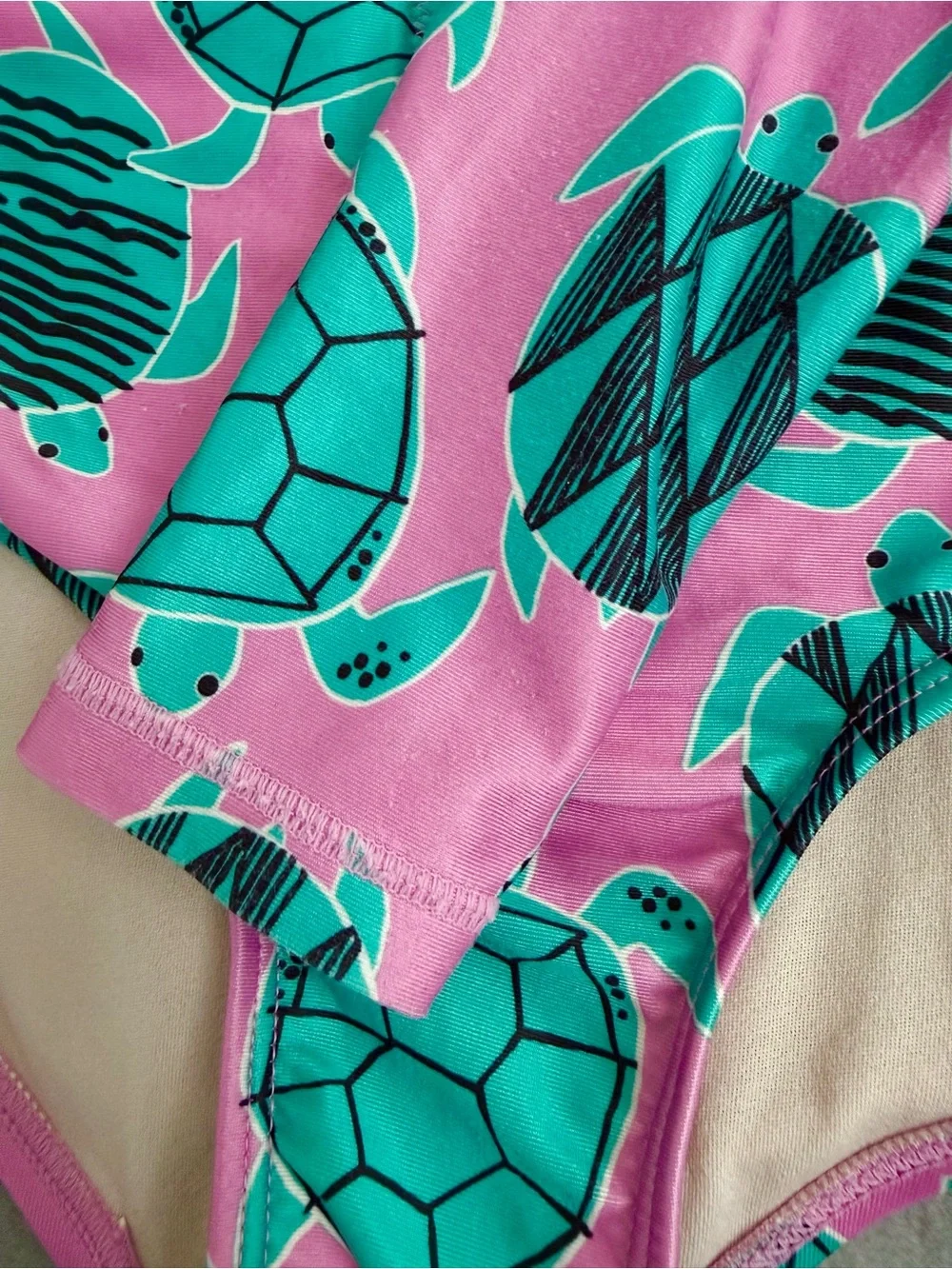 Tea Collection Girls Turtle Print Long Sleeve One Piece Swimsuit Size 7